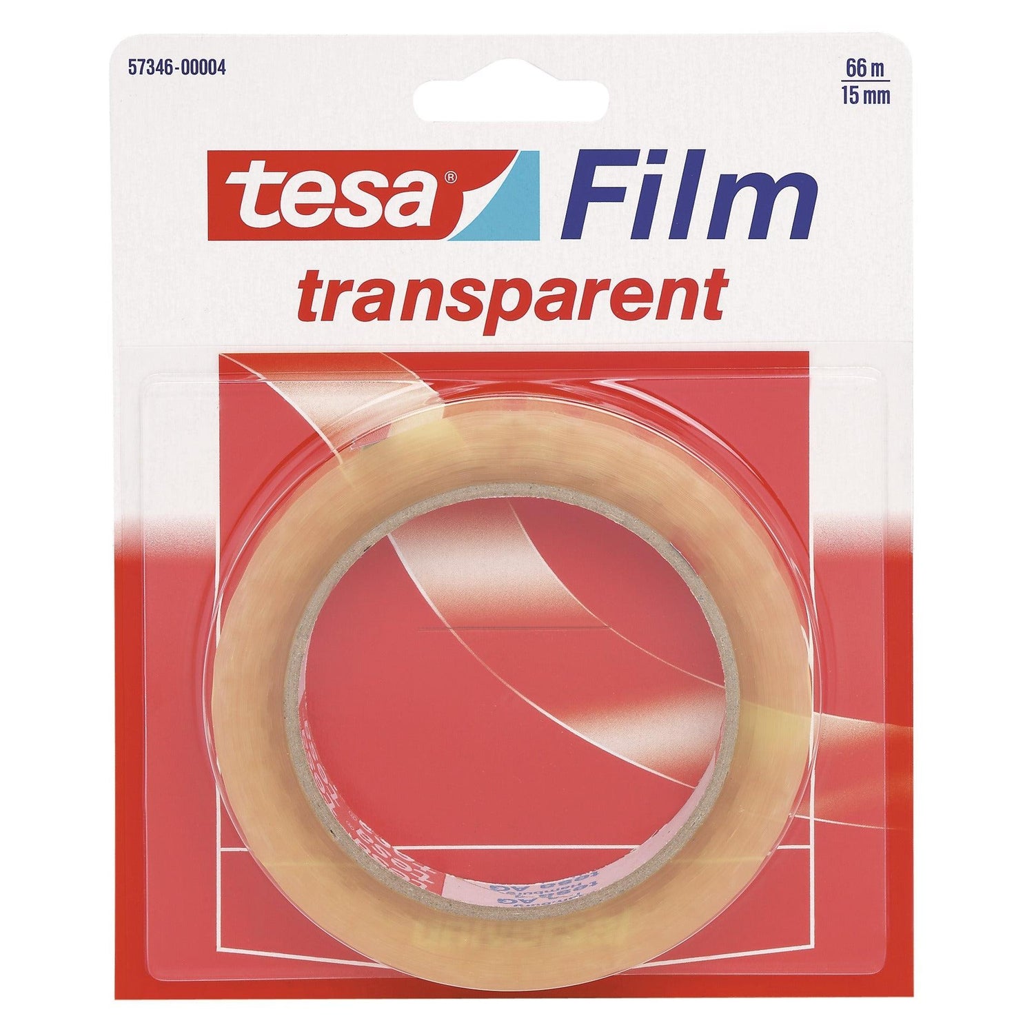 Fita Cola Transparente 66m x 15mm Tesa