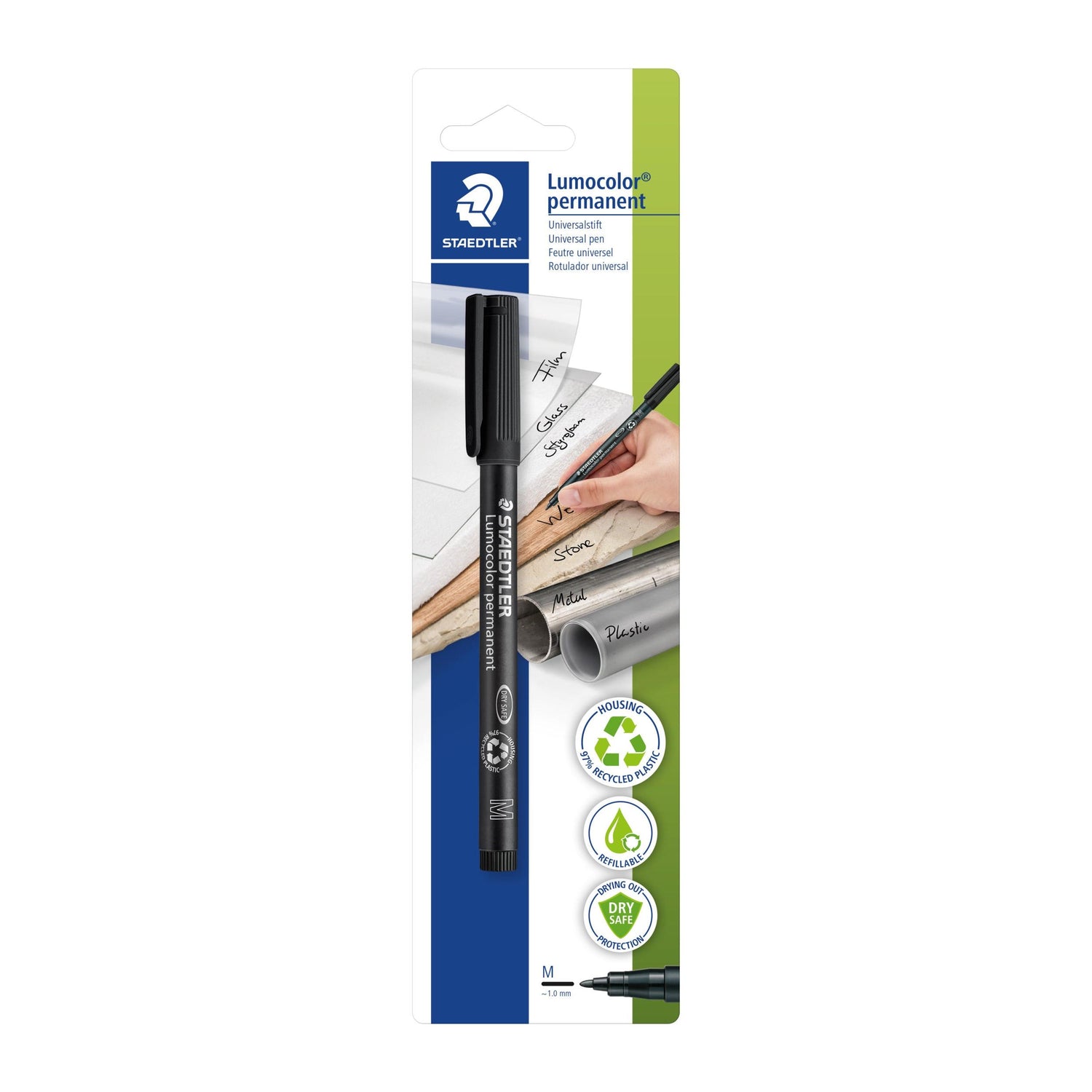 Marcador Permanente Médio de Tinta Preta Staedtler