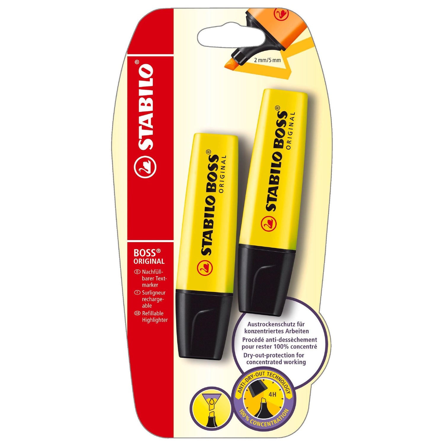 Sublinhador de Tinta Fluorescente Amarelo Stabilo