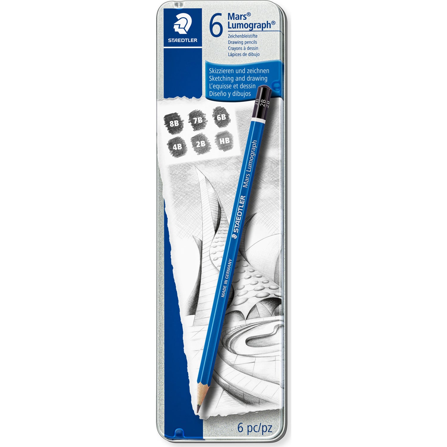 Lapis Grafite Mars Lumograph 6 Unidades Staedtler