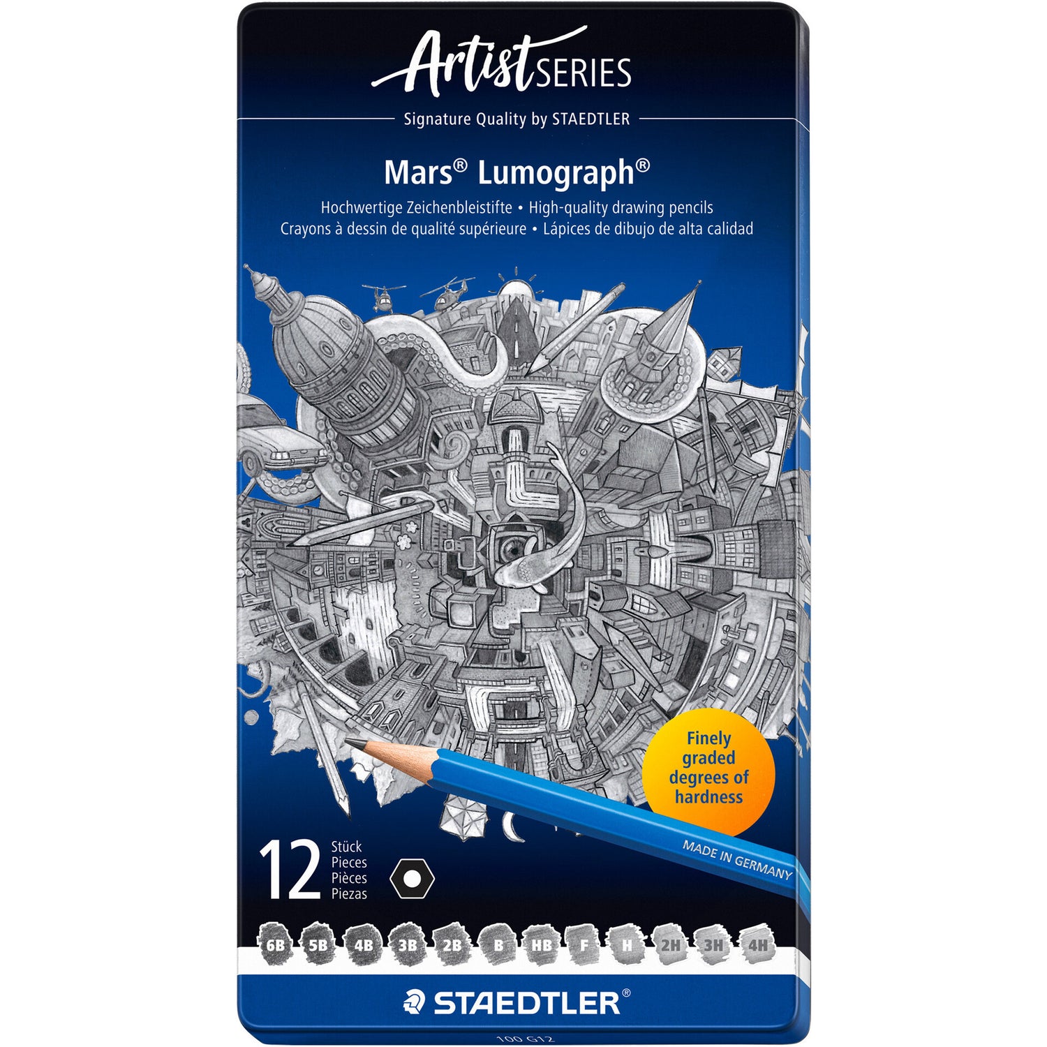Lapis Mars Lumograph 12 Unidades Staedtler