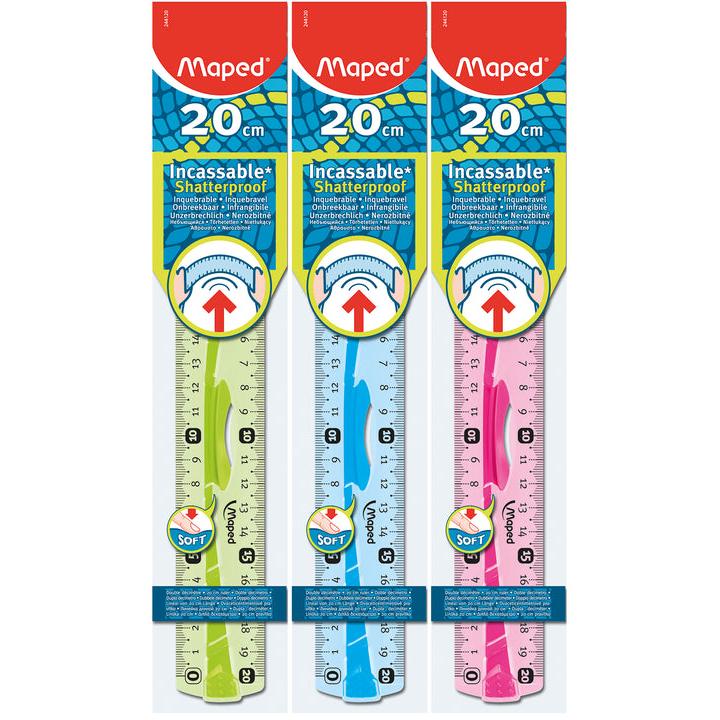 Régua Inquebrável Flex 20cm (várias cores)