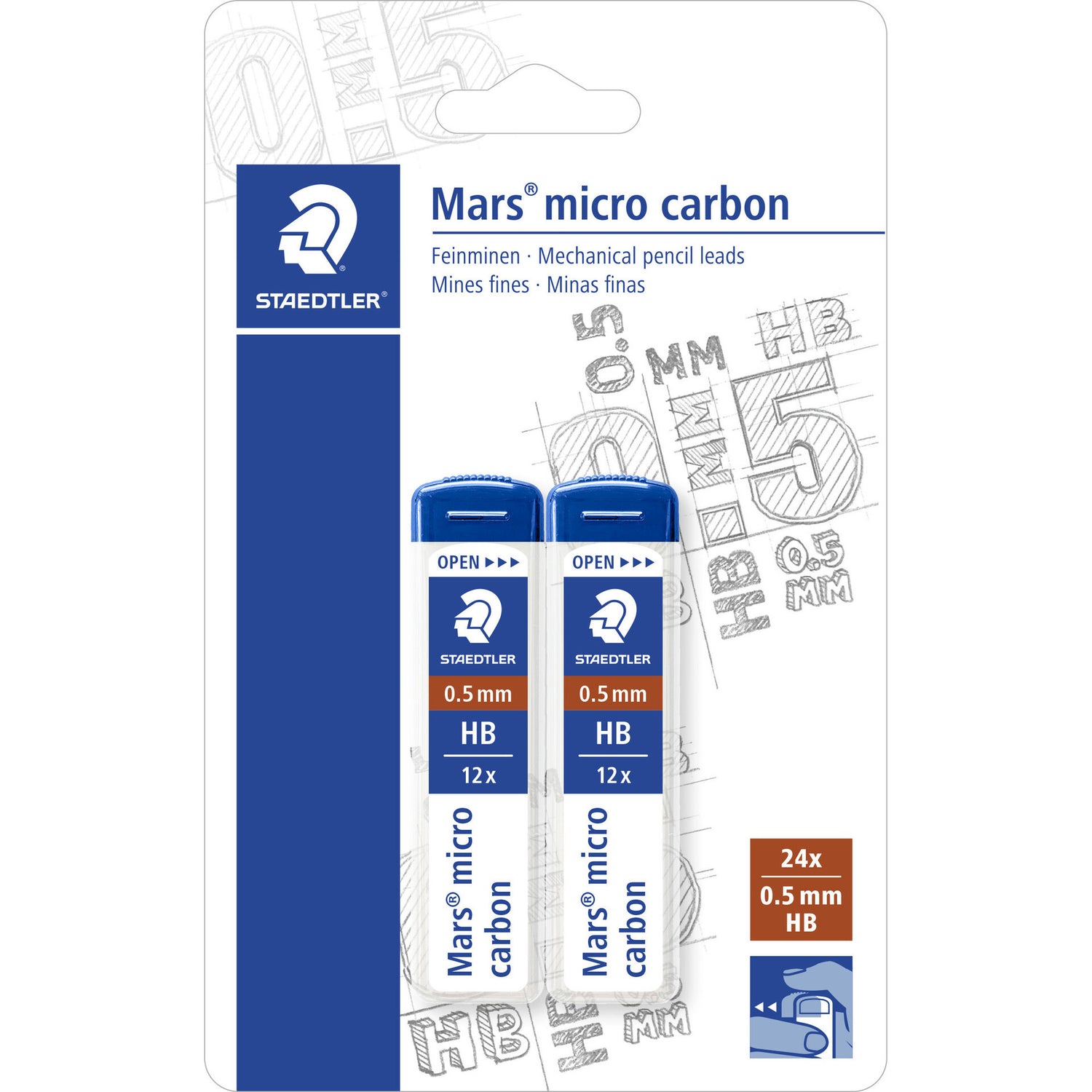 Tubo Minas Mars Micro 0,5mm 2 Unidades Staedtler