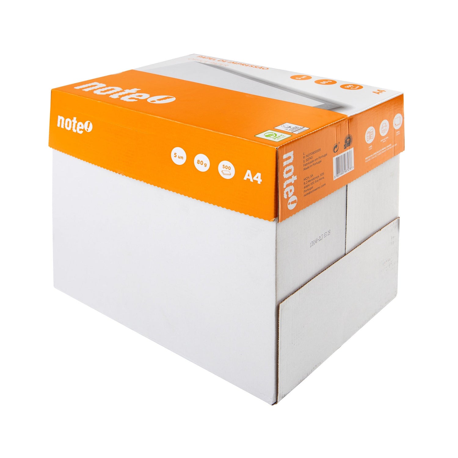 Resma de Papel de Impressão A4 5 x 500 Folhas 80g/m2 Note!