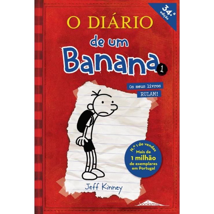 O Diário de um Banana 1  de Jeff Kinney   Um Romance com Cartoons (34ª Edição)