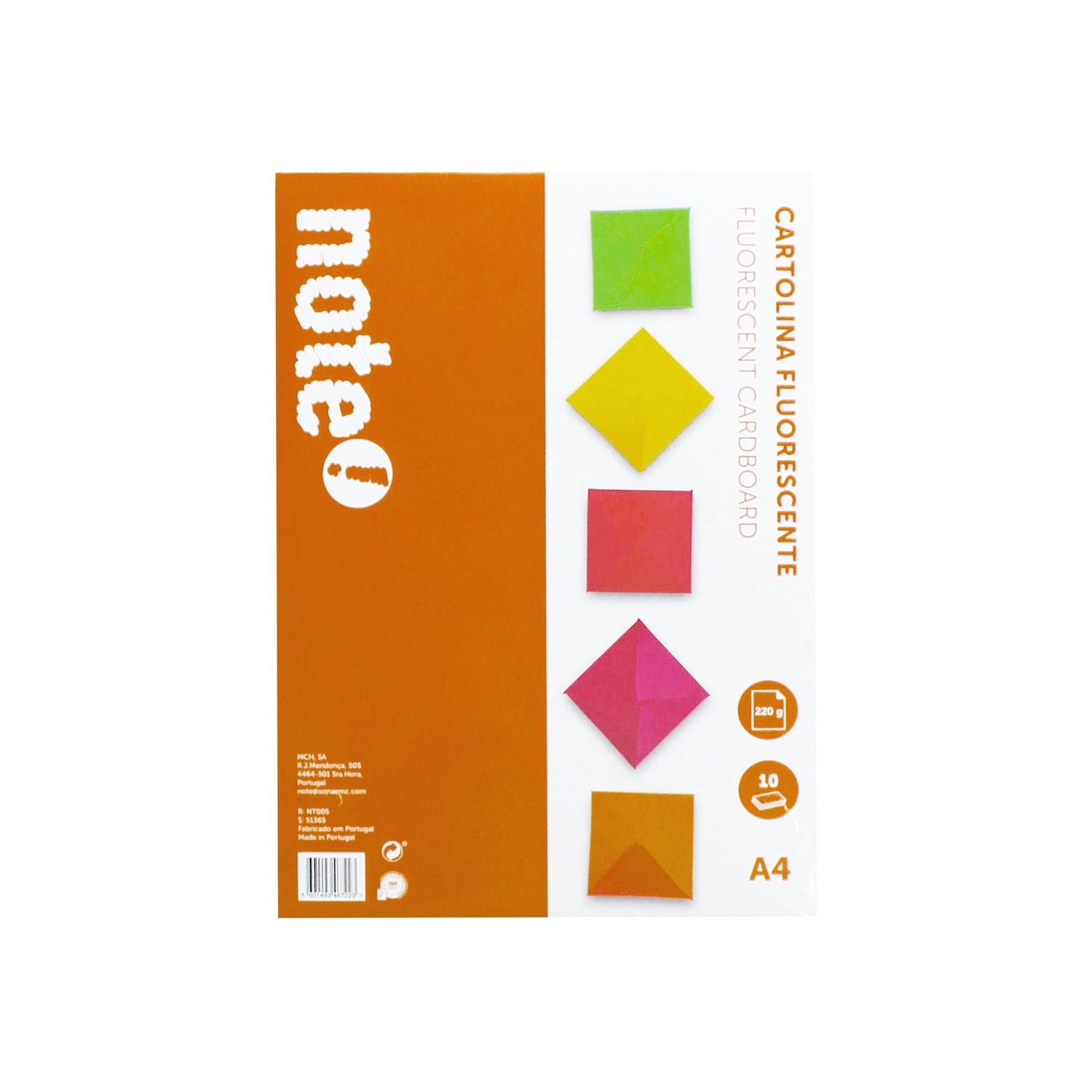 Bloco de Cartolinas Fluor A4 Note!