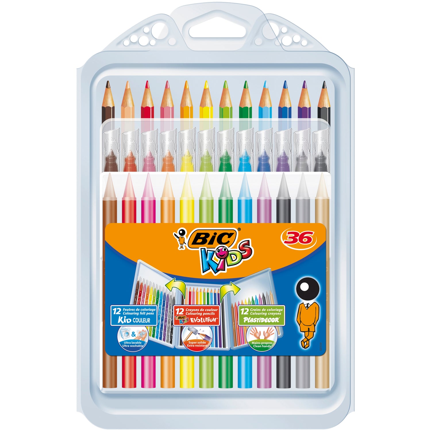 Conjunto para Colorir - Lápis de Cor, Lápis de Cera, Canetas de Feltro