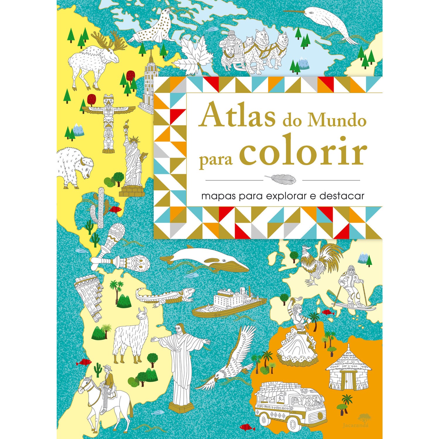 Atlas do Mundo para Colorir de Emmanuelle Radiguer e Jean-Michel Billioud