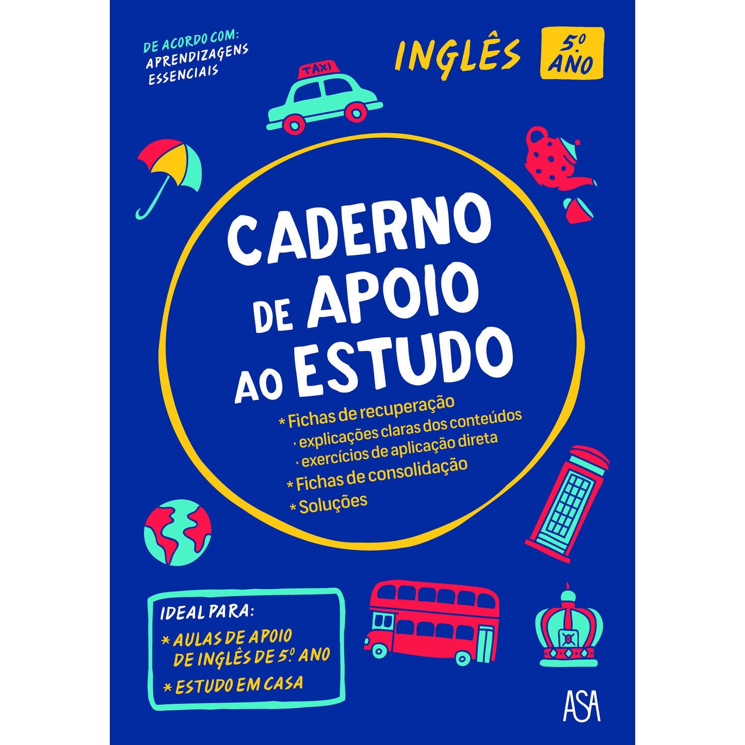 Caderno de Apoio ao Estudo - Inglês 5.º Ano de Clara Bugalhão e Ana Santos