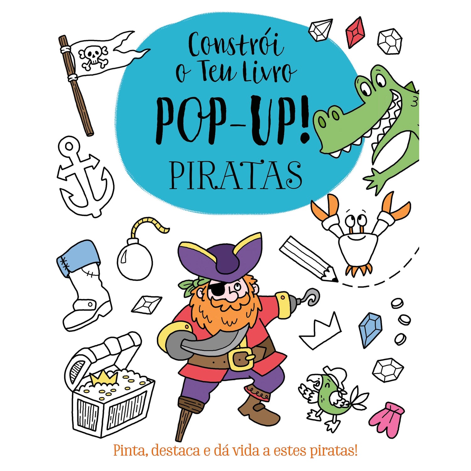 Livro de Colorir - Constrói o Teu Livro Pop-up! Piratas de Elizabeth Golding