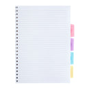 Caderno Espiral A4 Pautado com Elásticos e Separadores (várias cores) Note!
