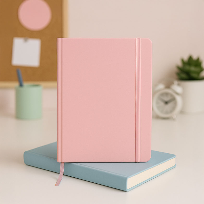 Caderno Agrafado A5 Pautado com Elásticos (várias cores) Note!