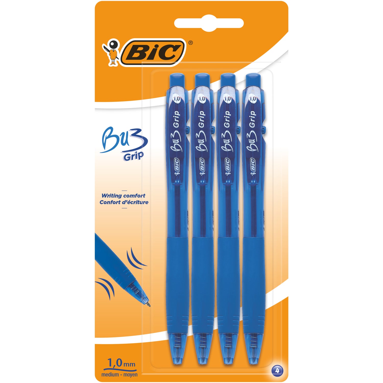 Esferográfica BU3 Grip Tinta Azul Bic