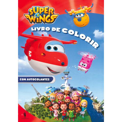 Super Wings - Livro de Colorir com Autocolantes