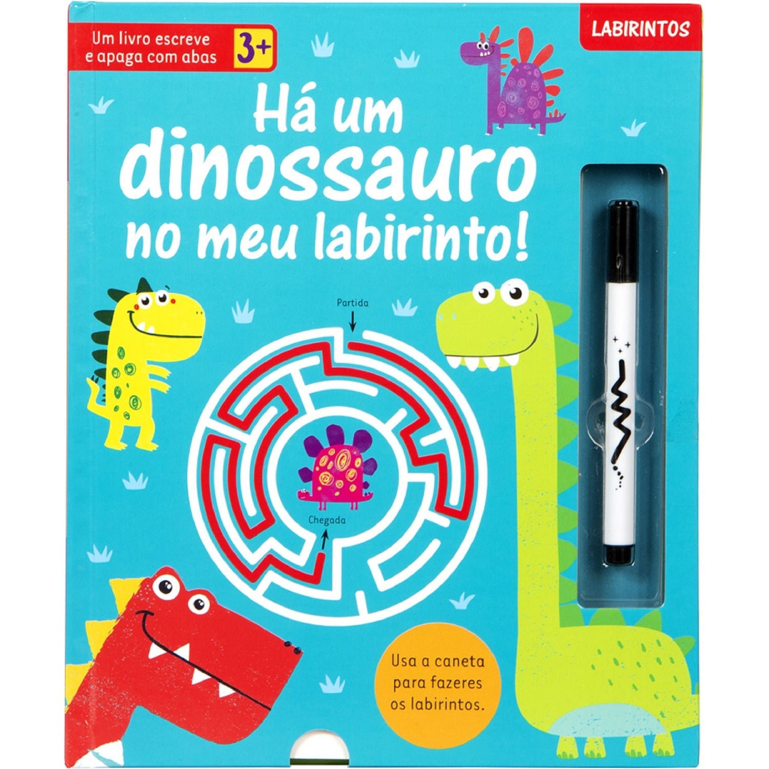 Há um Dinossauro no Meu Labirinto! - Um Livro Escreve e Apaga com Abas