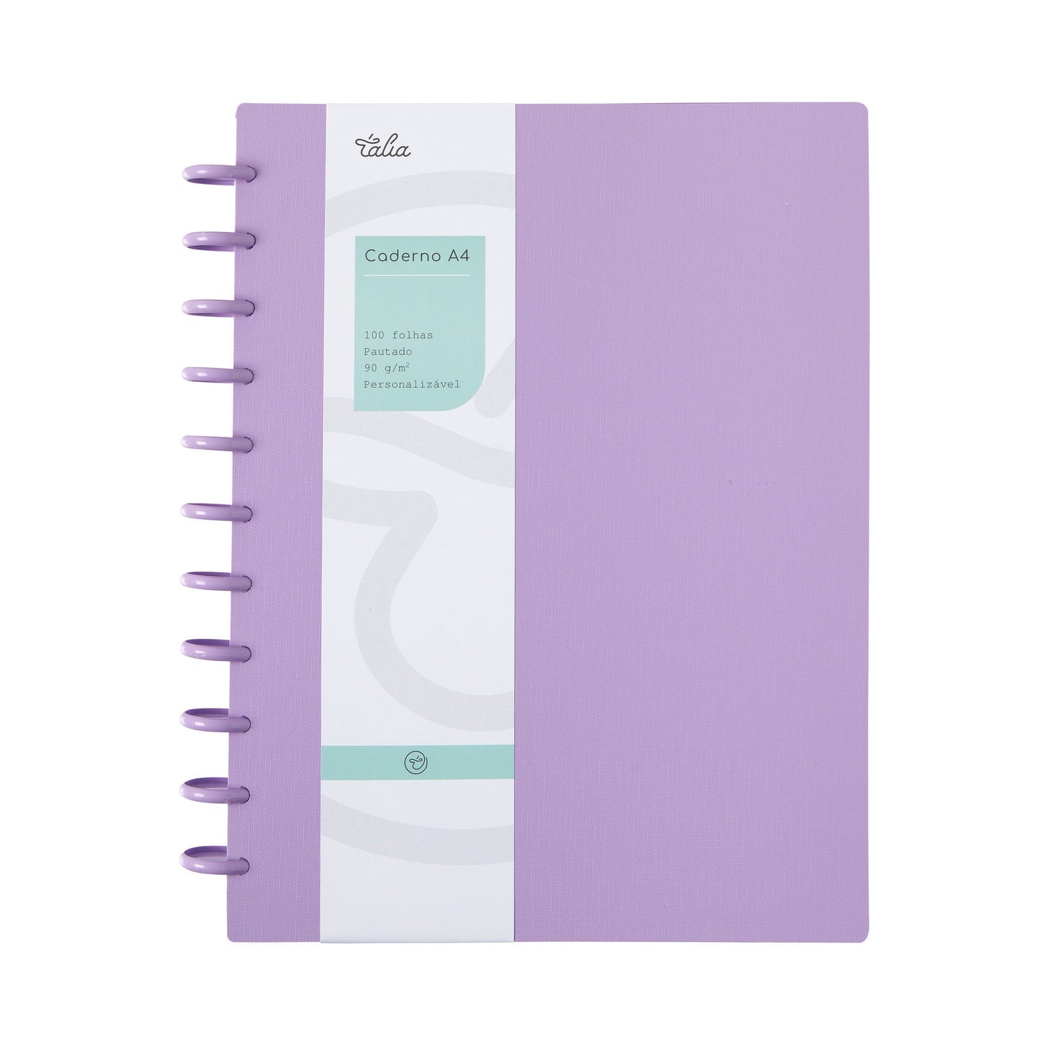 Caderno Smart Espiral A4 Pautado Lavanda Talia