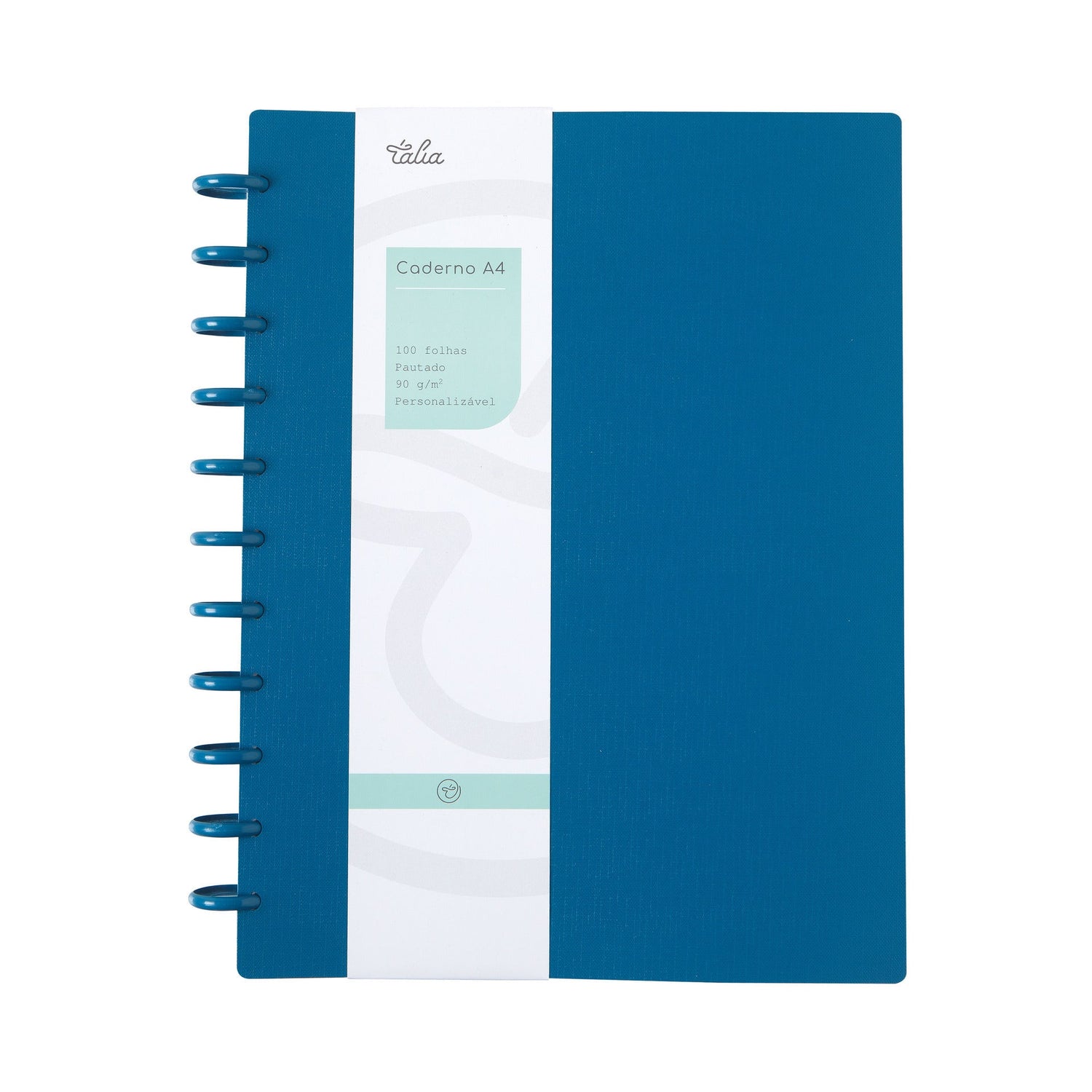 Caderno Smart Espiral A4 Pautado Azul Talia