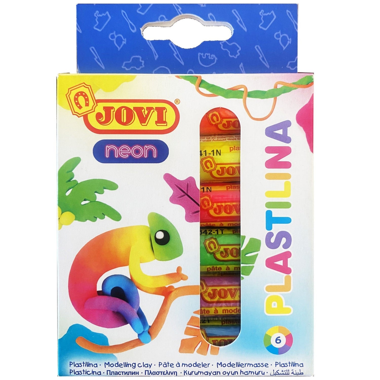 Plasticina com 6 Barras Cores Neon