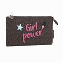 Estojo Flat Girl Power Glitter Rosa Miss Lemonade