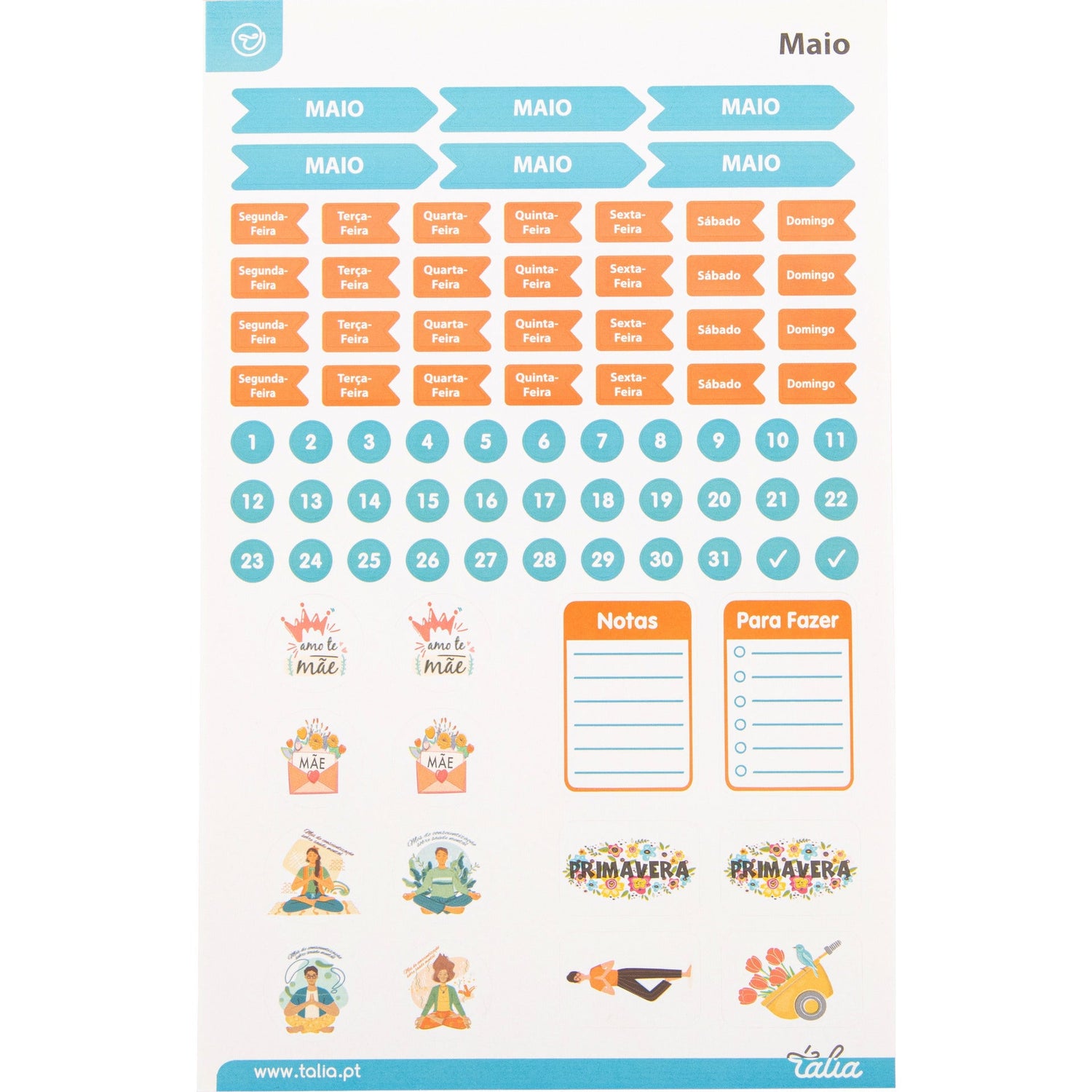 Conjunto de Stickers Talia