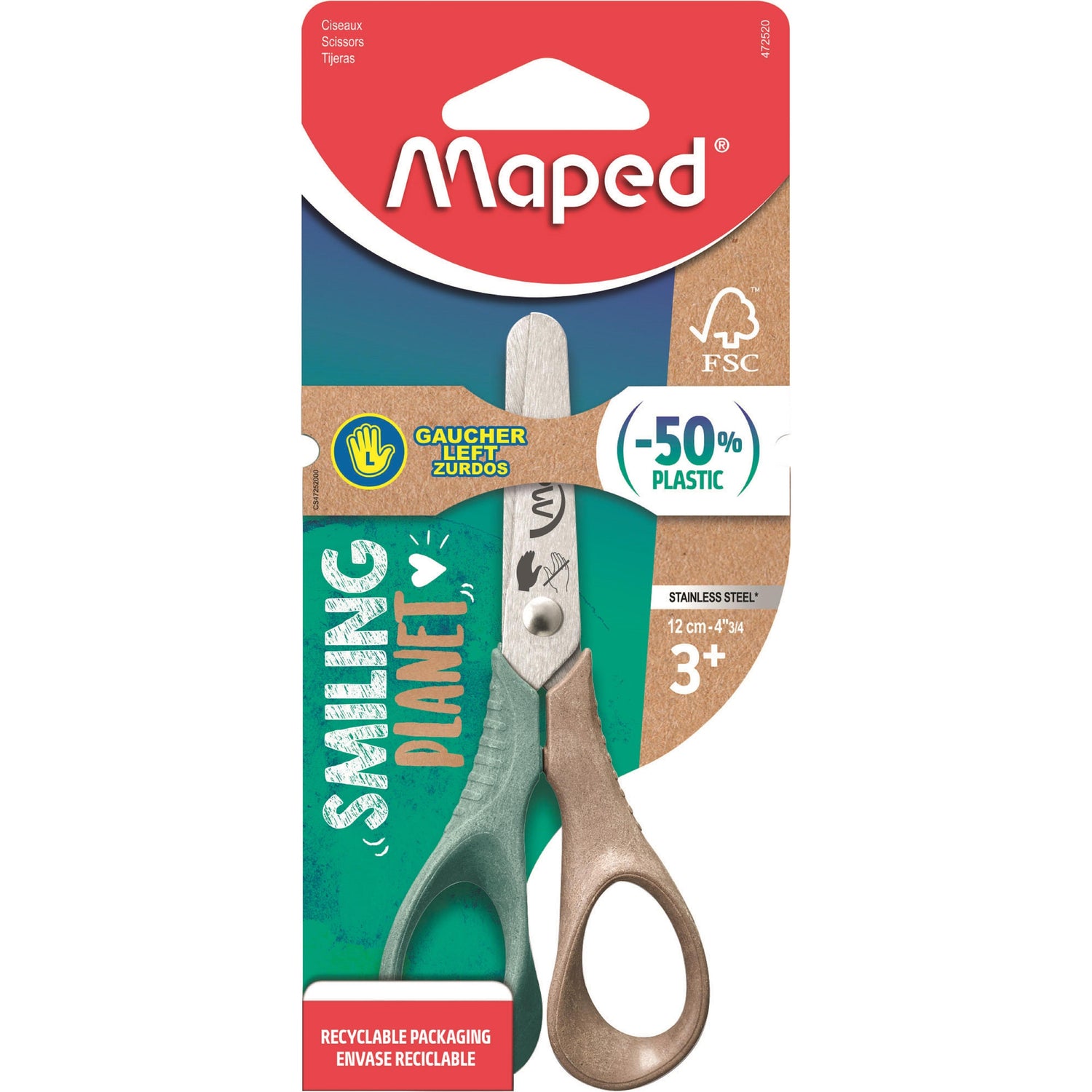 Tesoura Vivo Wood Esquerdinos 12cm