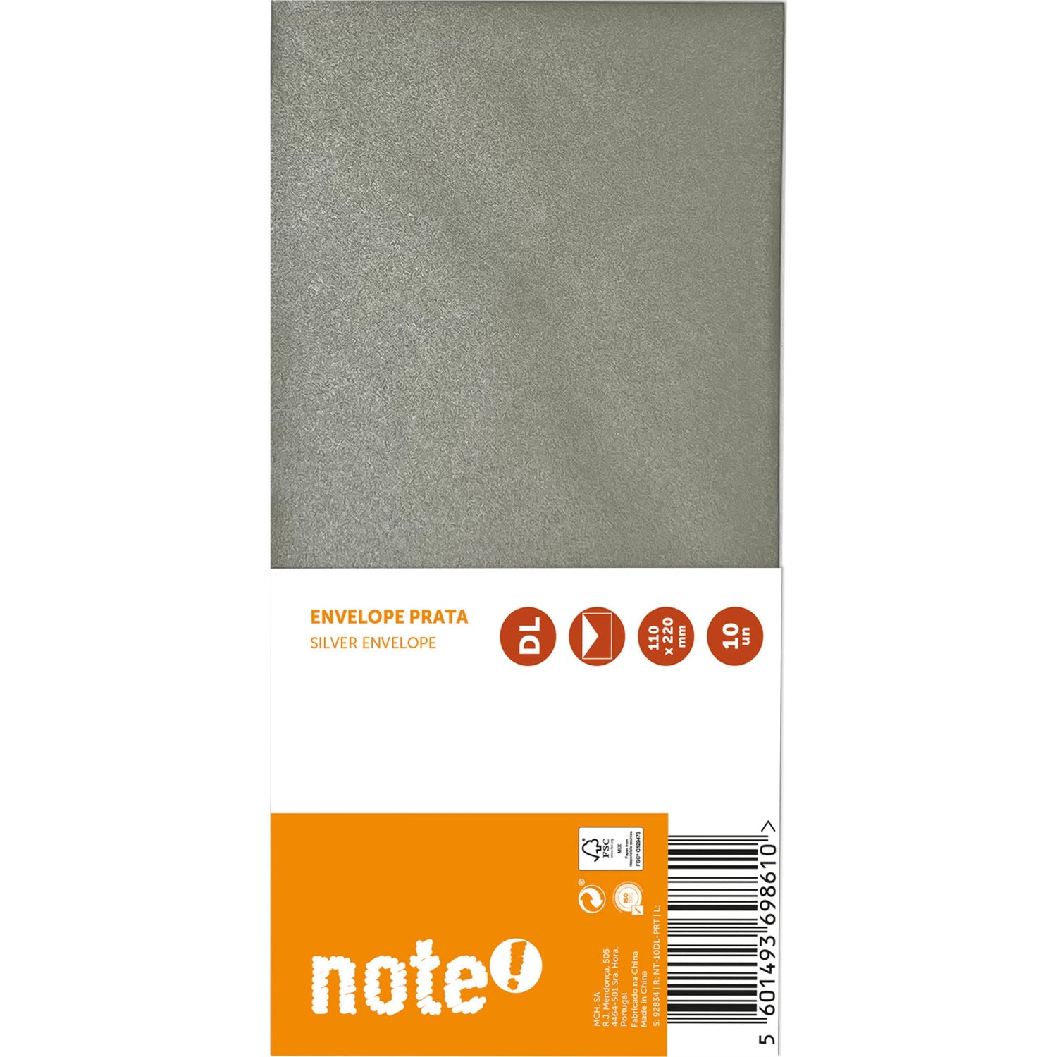 Envelope DL Prateado 110x220cm Note!