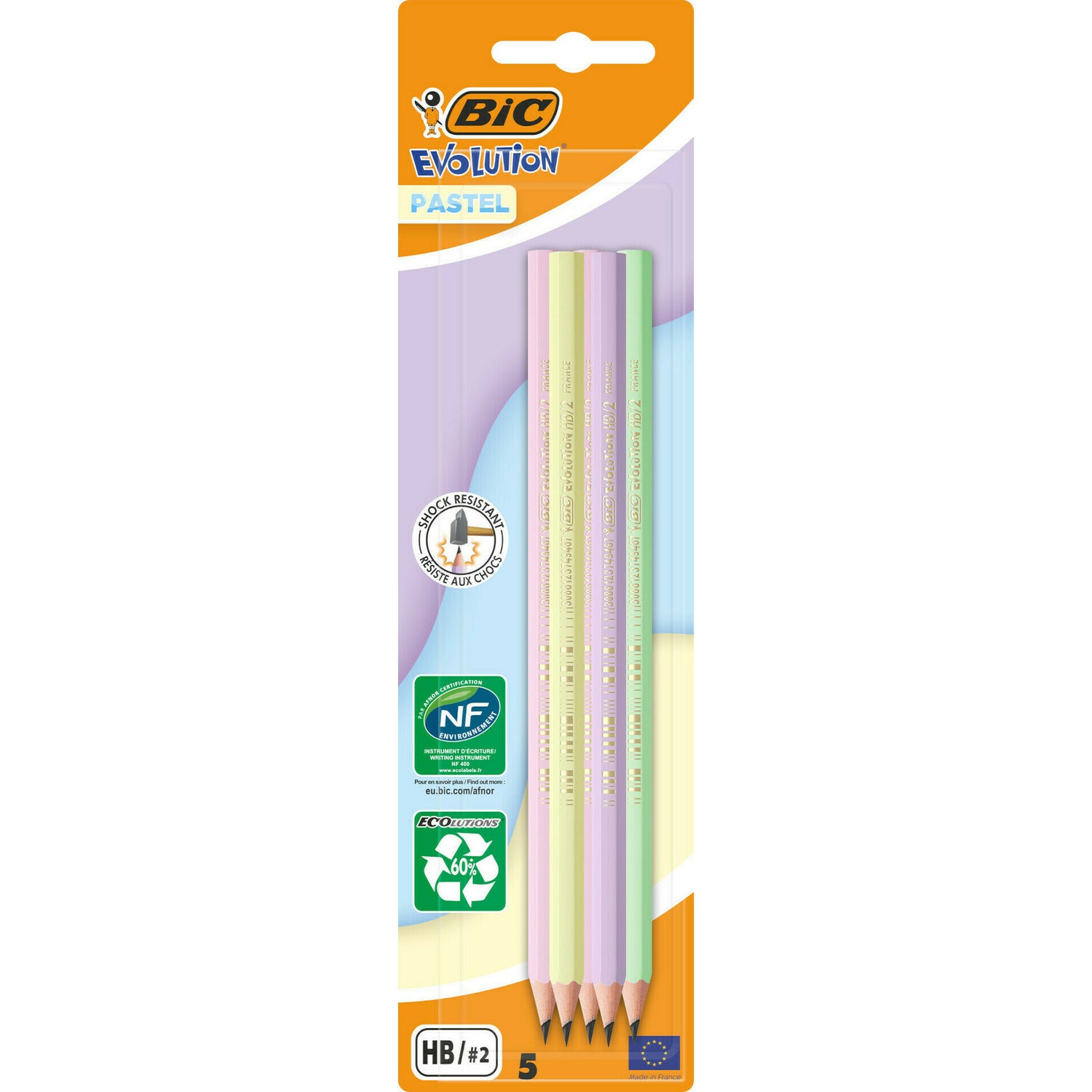Lápis Evolution HB Pastel 5 Unidades Bic