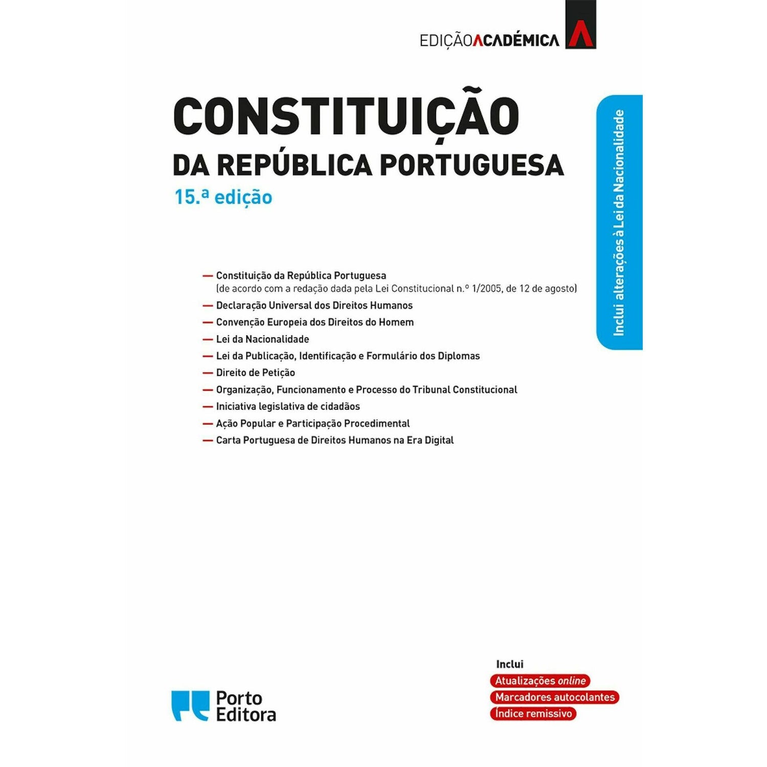 Constituição da República Portuguesa - Edição Académica 15ª Edição