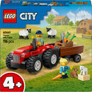 LEGO City - Trator Agrícola Vermelho com Reboque e Ovelhas - 60461