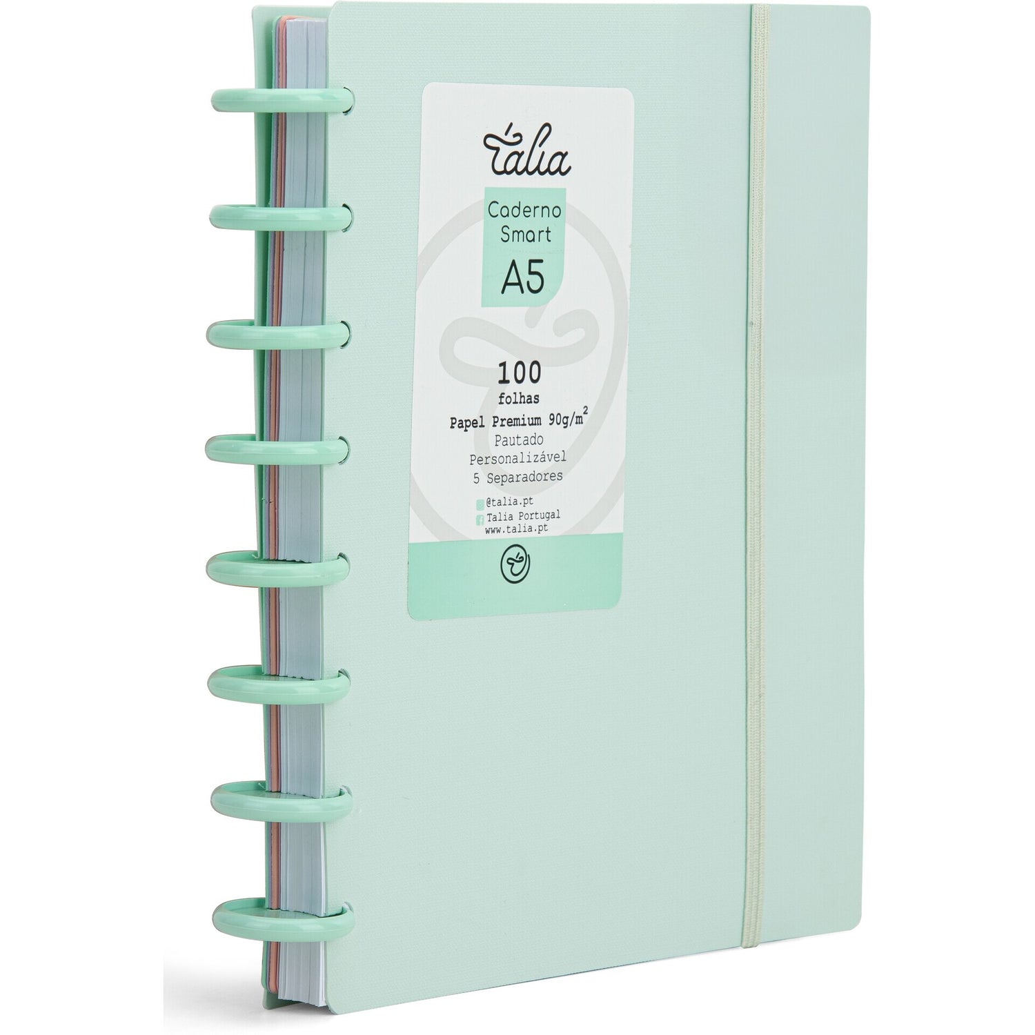 Caderno Smart Espiral A5 Pautado Azul Talia