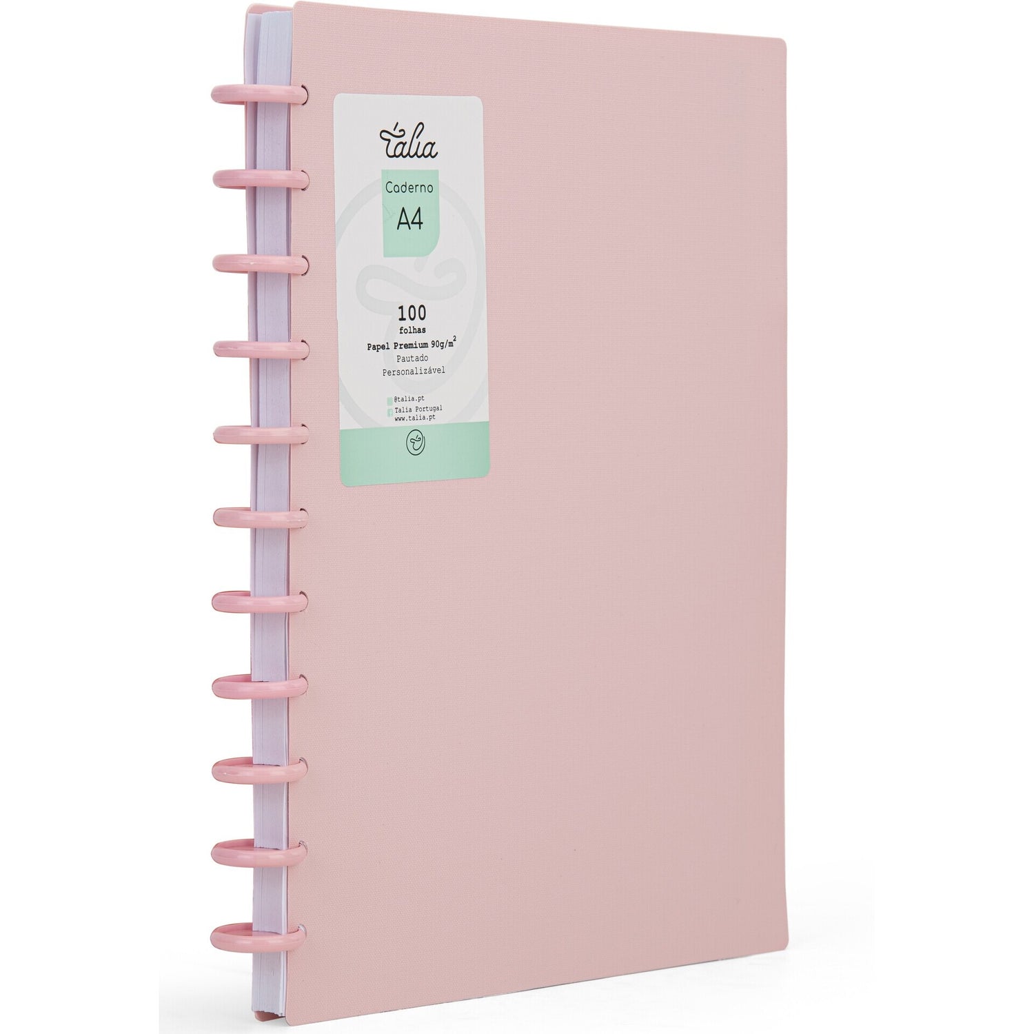 Caderno Smart Espiral A4 Pautado Rosa Talia