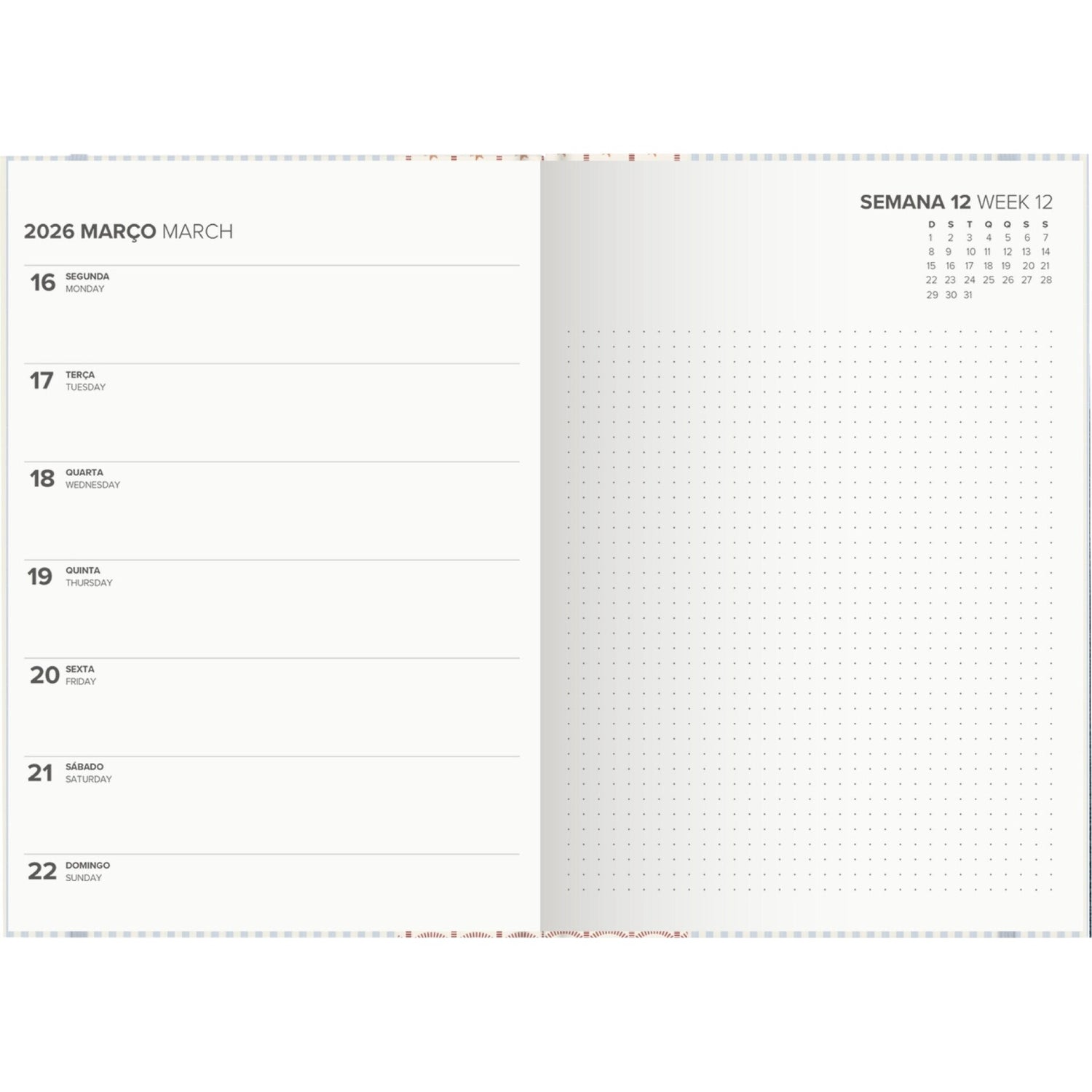 Agenda A6 2026 12 Meses (várias cores) Note!