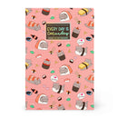 Caderno Com Linha Médio - Gato Sushi