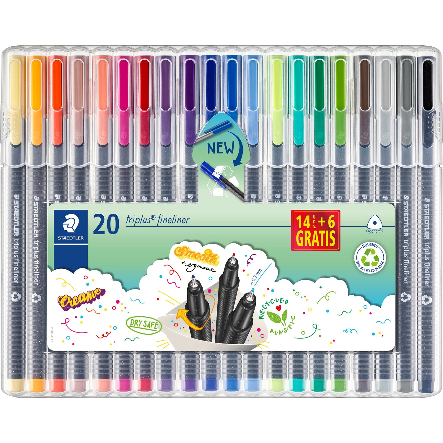 Marcadores Triplus Fineliner 0.3mm 14+4 Unidades Staedtler