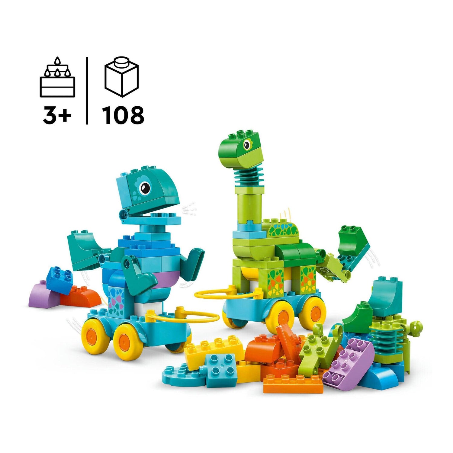 LEGO Duplo - Dinossauros Sobre Rodas 3em1 - 10451