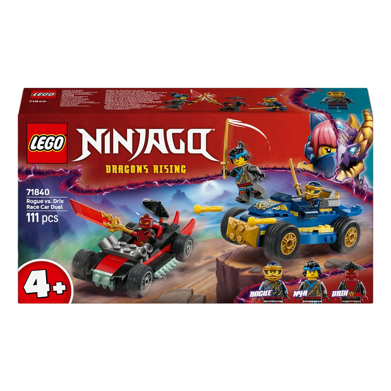LEGO Ninjago - Duelo de Carros de Corrida Rogue contra Drix - 71840