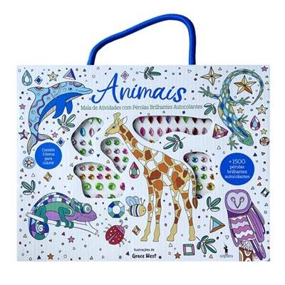 Animais - Mala de Atividades com Pérolas Brilhantes Autocolantes