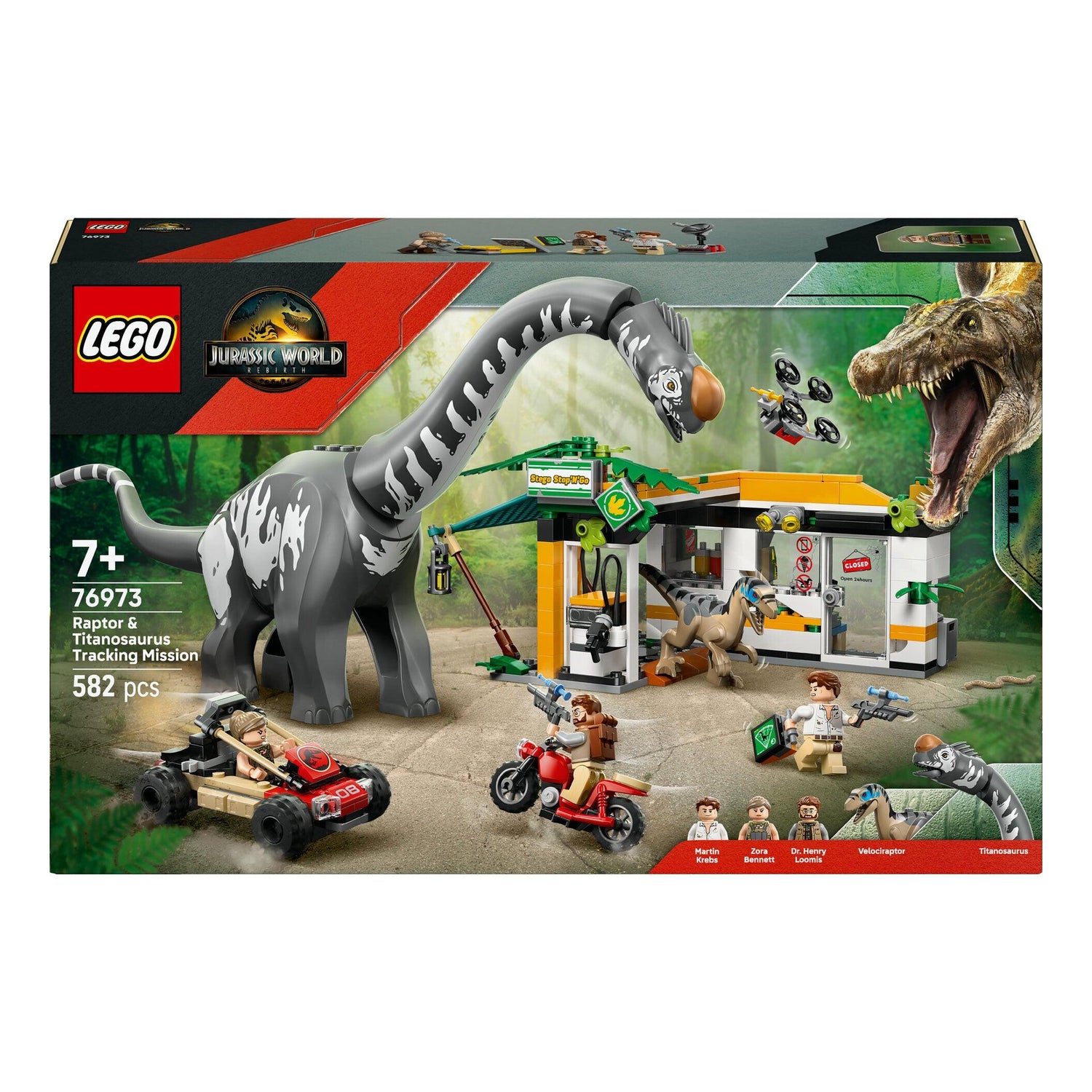 LEGO Jurassic World - Missão de Localização de Raptor e Titanossauro - 76973