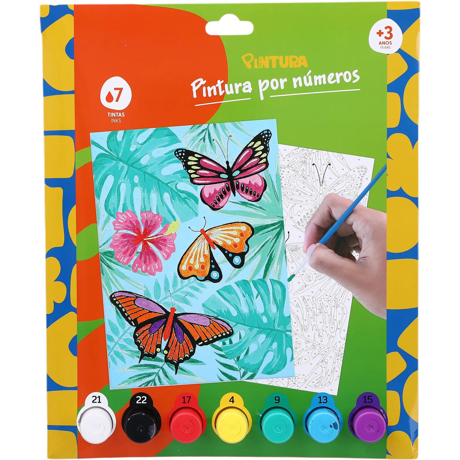 Kit por Números com Tela e Aguarelas (vários modelos)