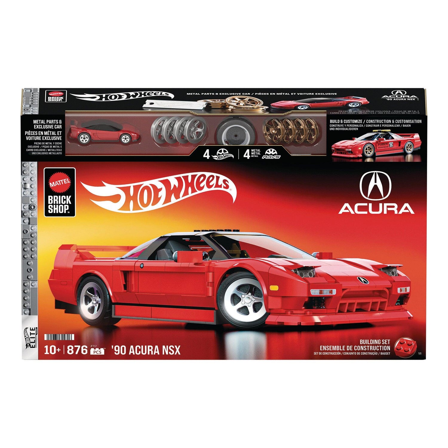 Hot Wheels - Kit de Construção '90 Acura NSX 876 Peças