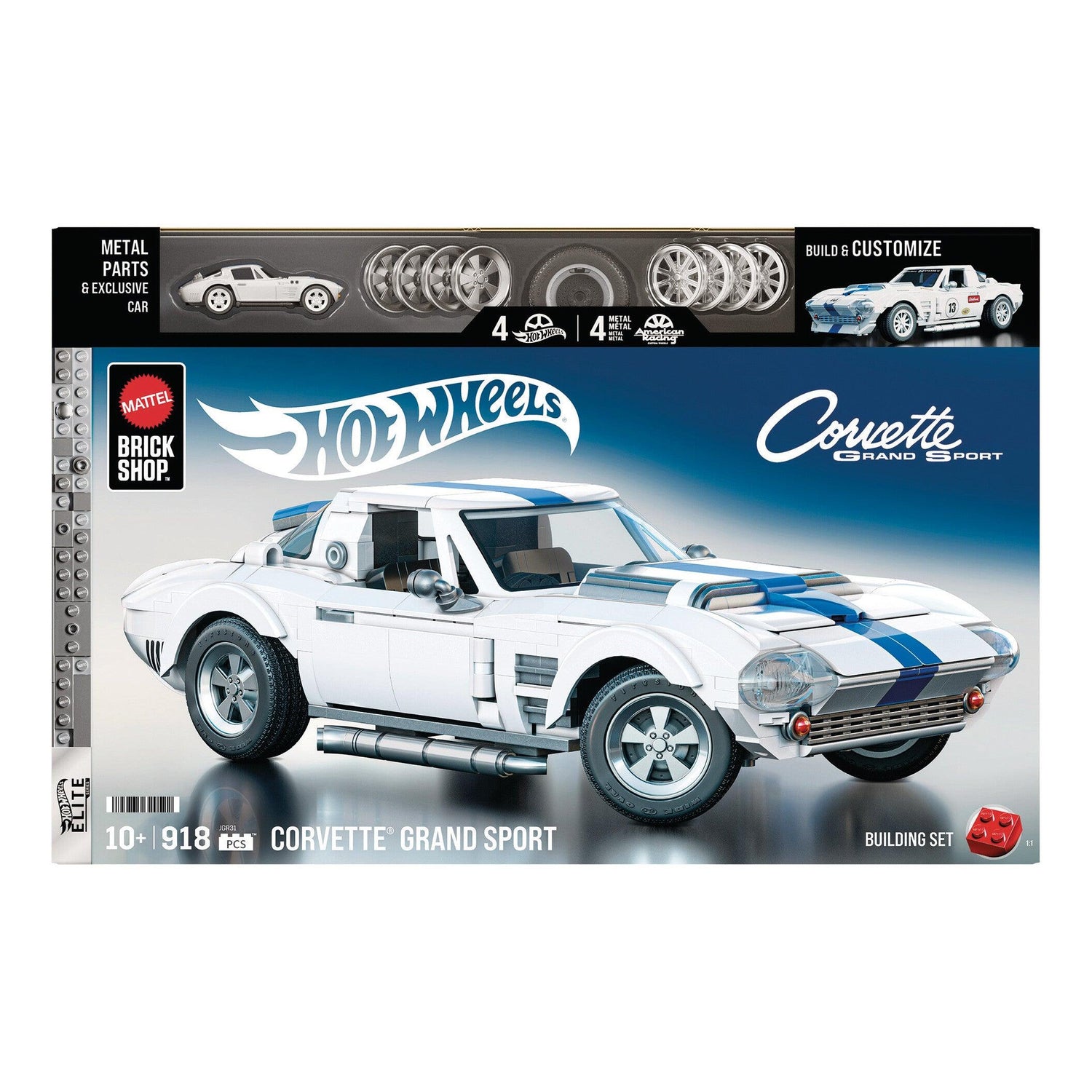 Hot Wheels - Kit de Construção Corvette Grand Sport 918 Peças