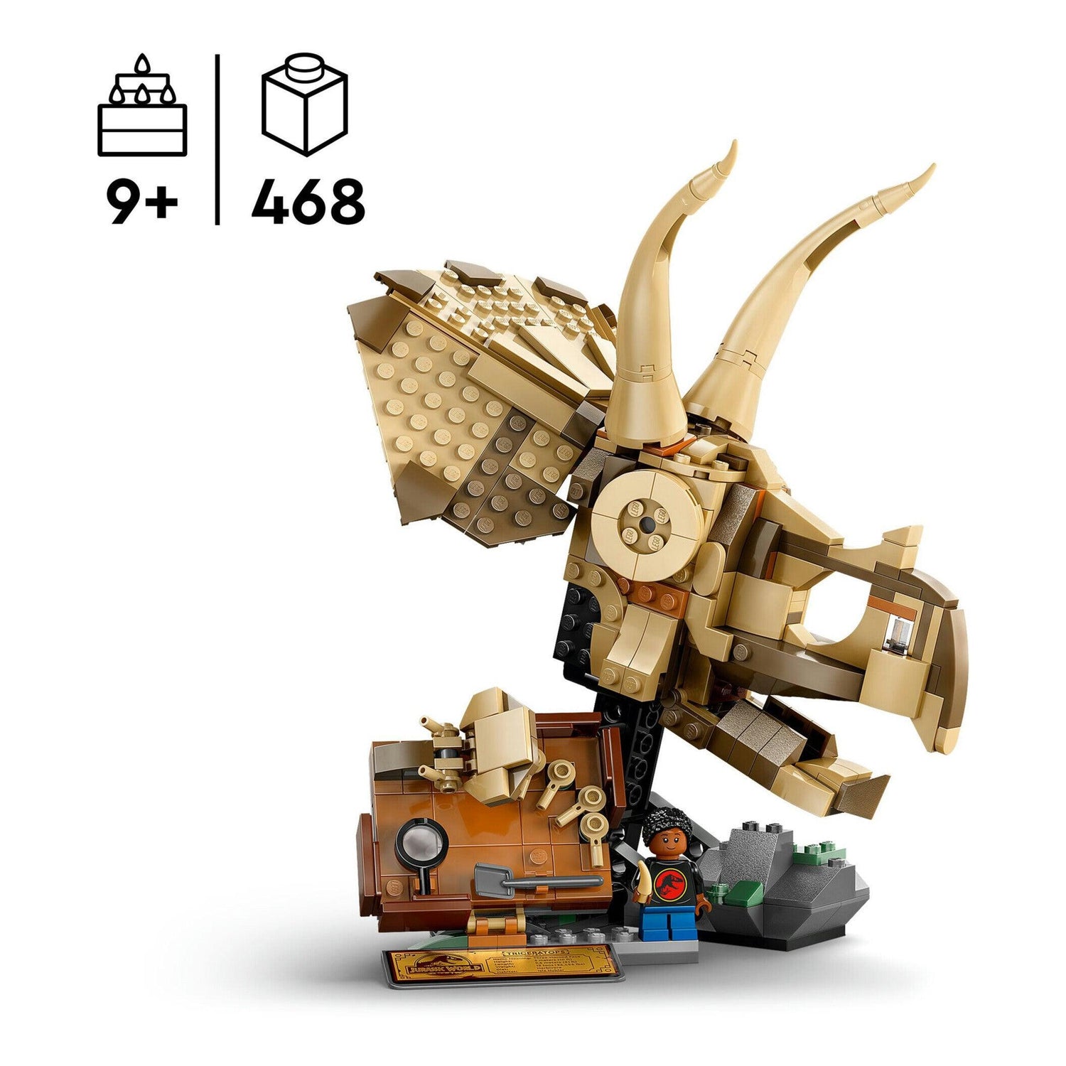 LEGO Jurassic World - Fósseis de Dinossauros: Crânio de Triceratops - 76969