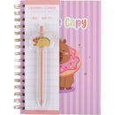 Caderno Espiral A5 Pautado com Caneta 80 Folhas Capívara
