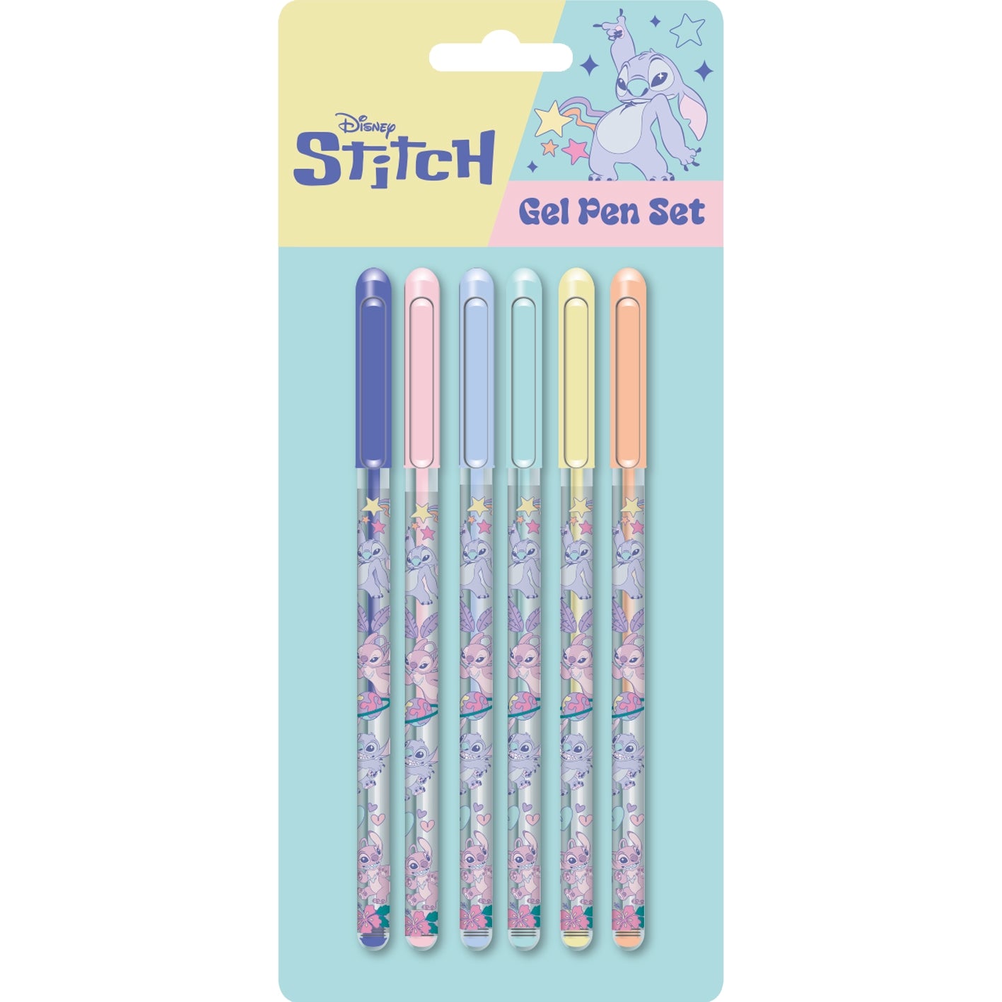 Conjunto 6 Canetas Gel - Stitch Planetary