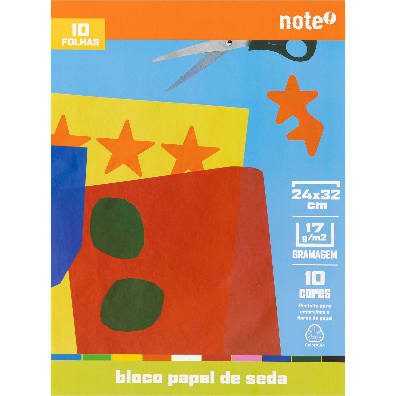 Bloco de Papel Seda 24x32cm10 Folhas Note!