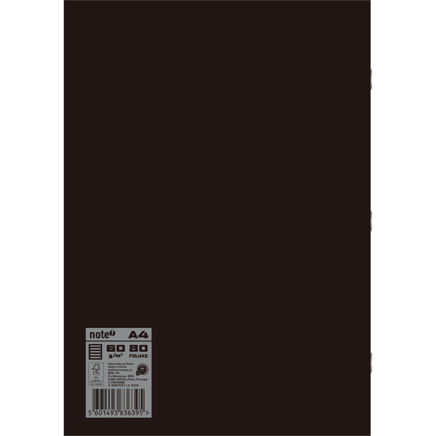Caderno Agraf Formato A4 C.Preta Com Plas 80 F P Note!