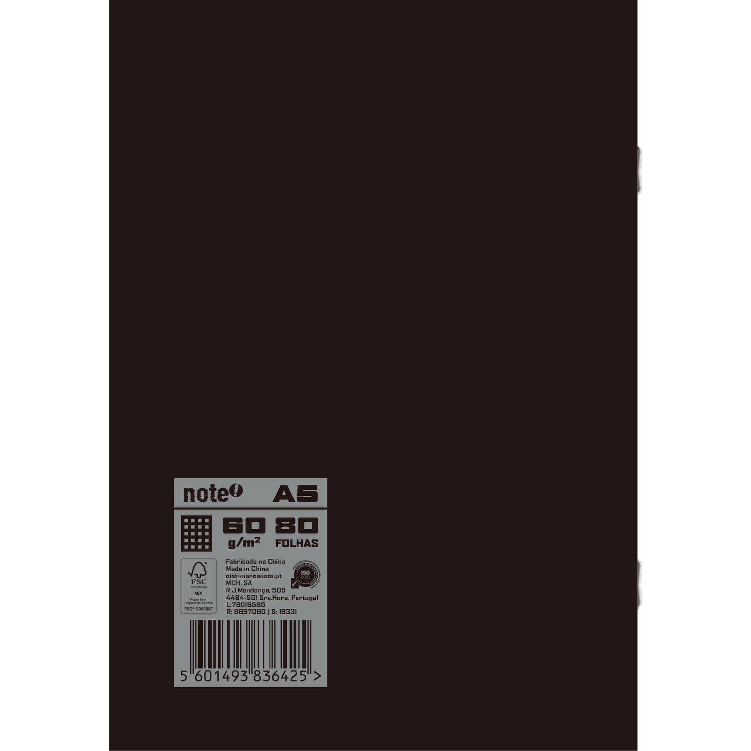 Caderno Agraf Formato A5 C.Preta Com Plast 80 F Q Note!