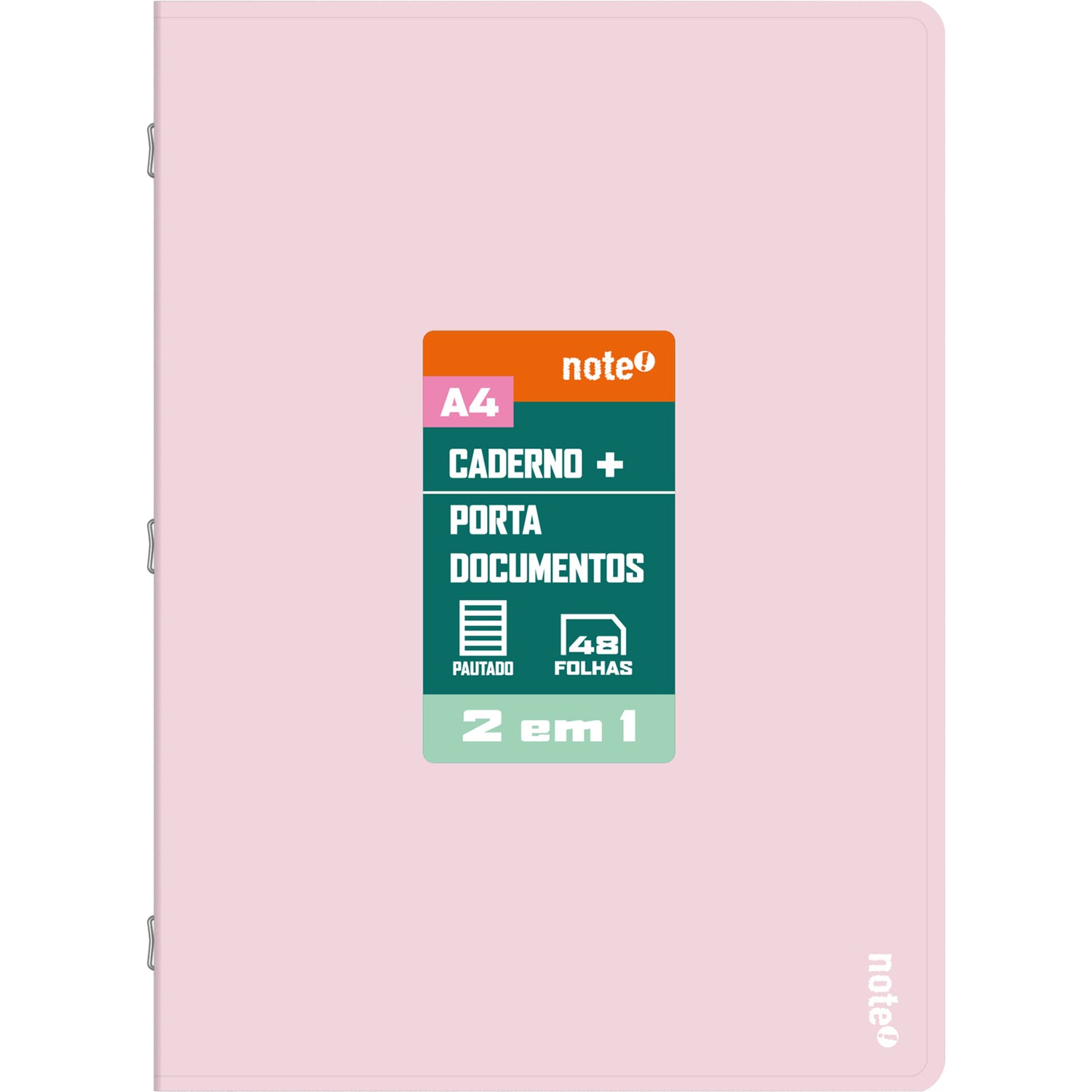 Caderno Agrafado A4 Pautado 2 em 1 Pastel (várias opções) Note!