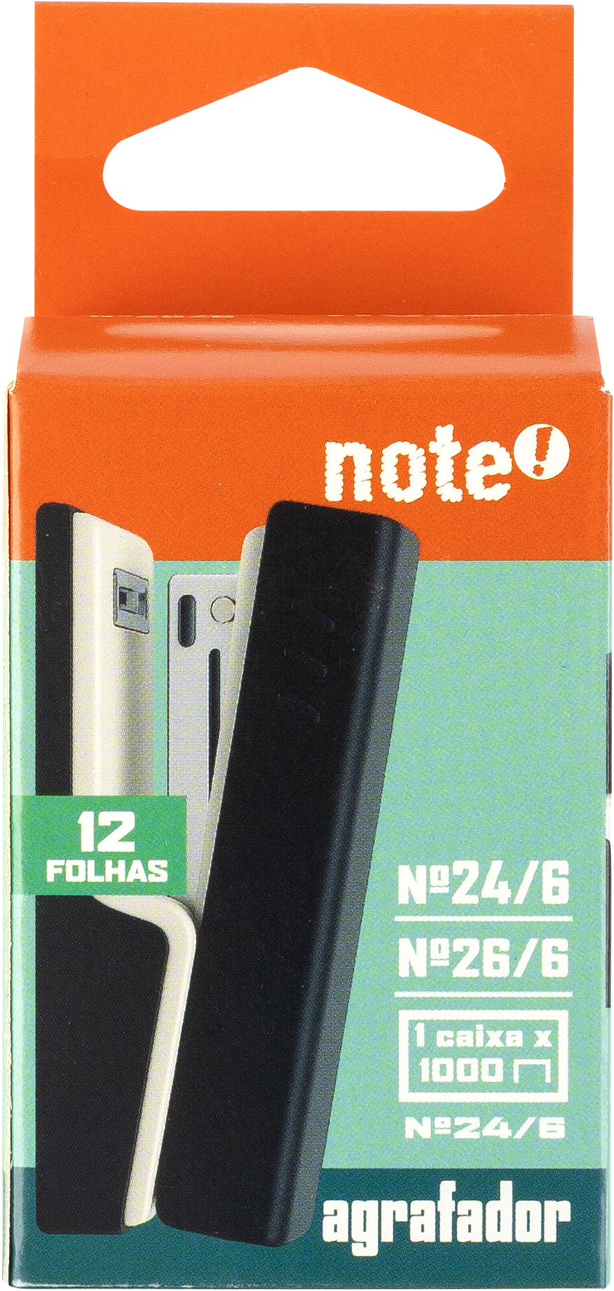 Agrafador Pequeno para 12 Folhas com Recarga de 1000 Agrafos Note!