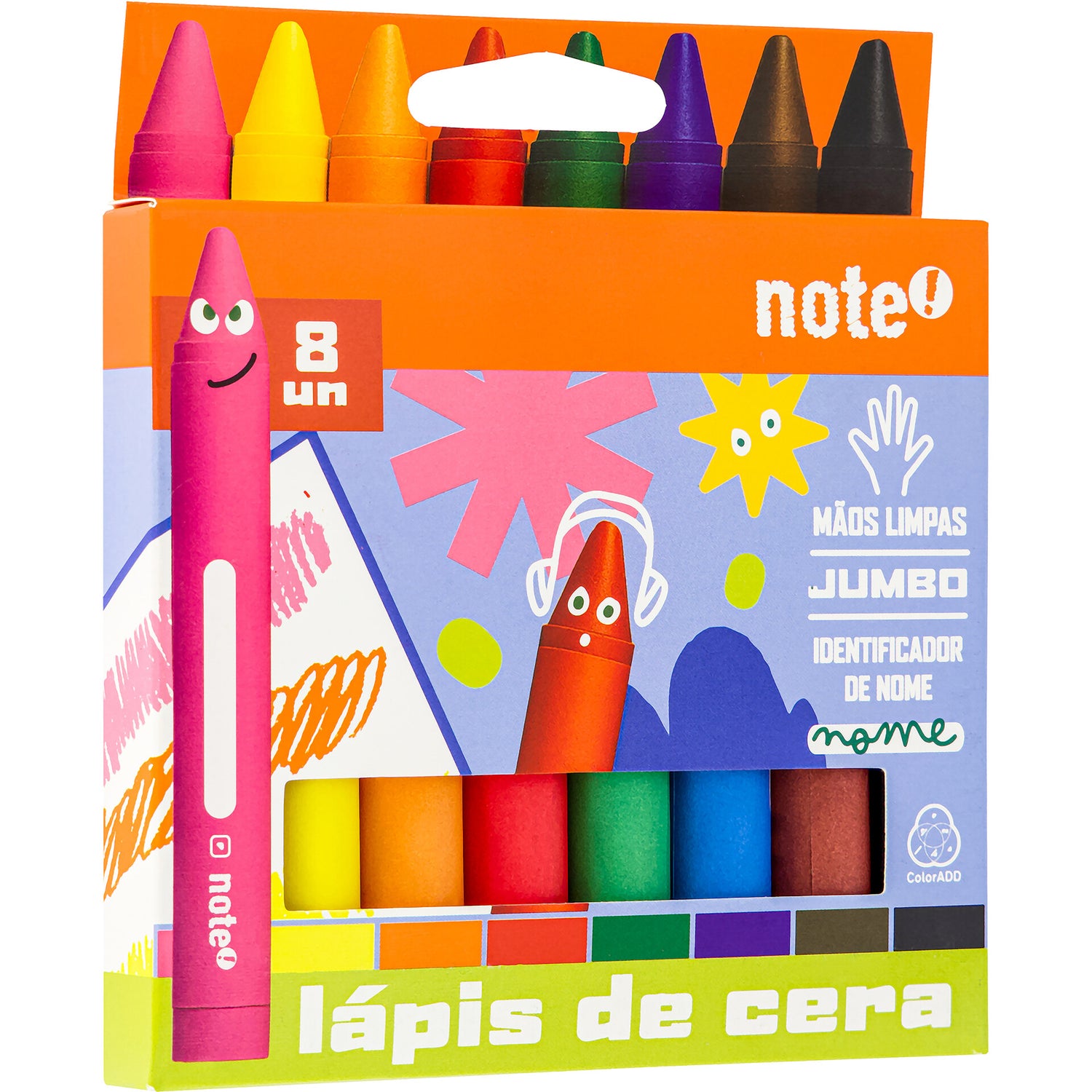 Lápis Cera Mega 8 Unidades Note!